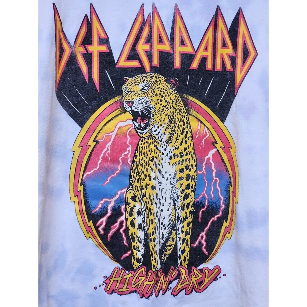 Def Leppard Long Sleeve Band T-Shirt High N Dry Plus Size 1X Tie-Dye - Picture 2 of 5
